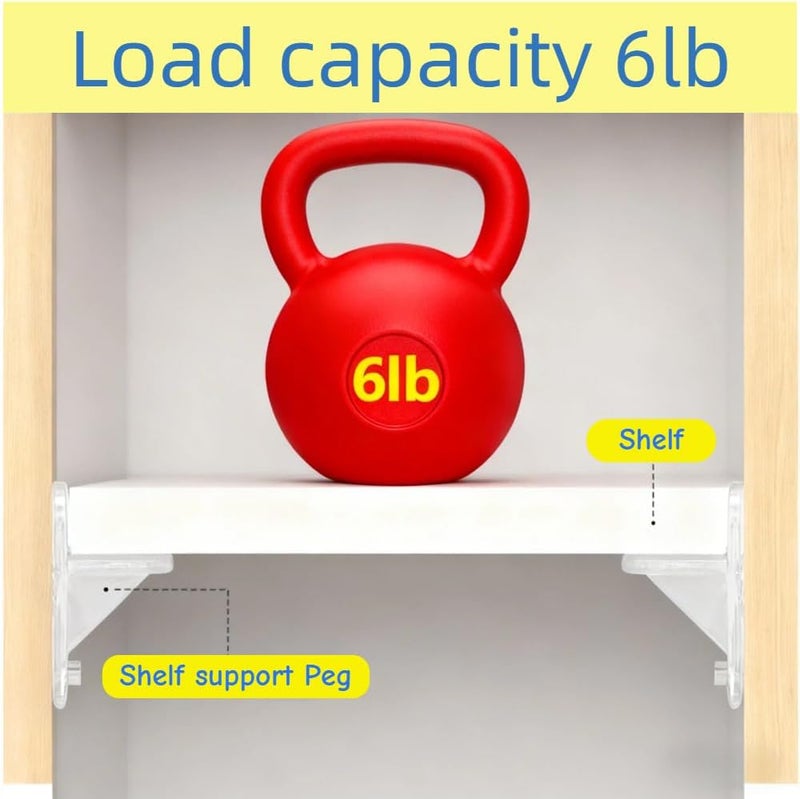 Laoha 1/4 Inch Plastic Shelf Pegs, 20PCS Cabinet Shelf Supports & Clips, Furniture Pins for Wood Bookcase, Kitchen Cabinet, Shelving Replacement - Image 3